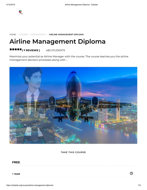 Airline Management Diploma - Edukite