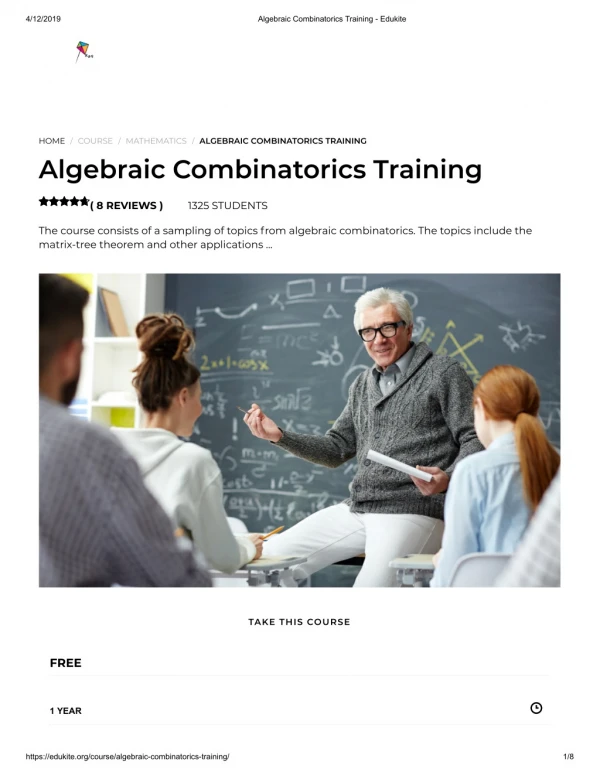 Algebraic Combinatorics Training - Edukite