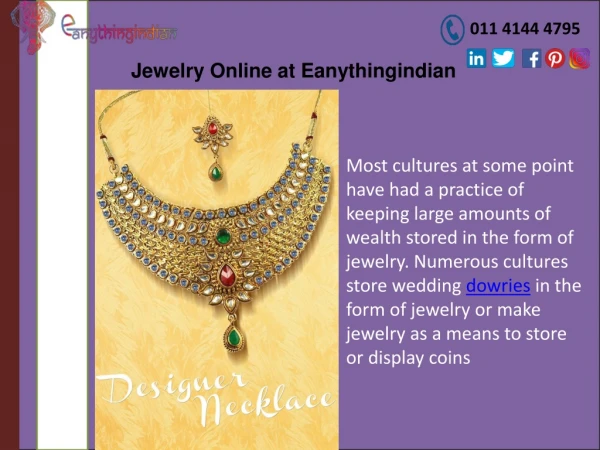 Buy Jewellery Online-Latest design Jewellery at Eanythingindian