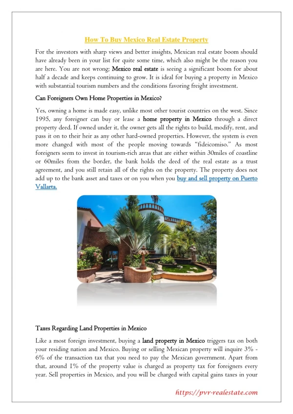 How To Buy Mexico Real Estate Property