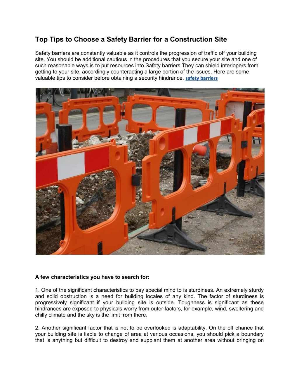 top tips to choose a safety barrier