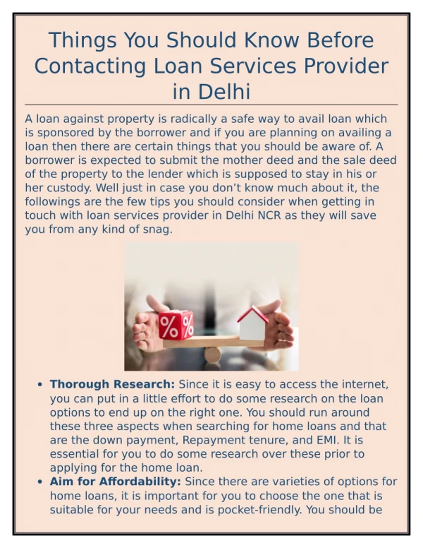 Things You Should Know Before Contacting Loan Services Provider in Delhi | Loan On Phone
