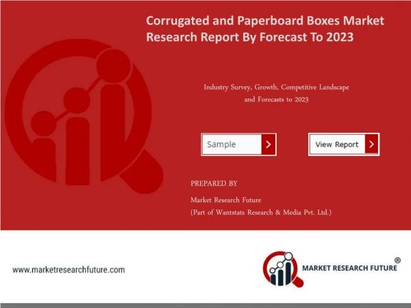 Corrugated And Paperboard Boxes Market Sales Revenue, Worldwide Analysis, Competitive Landscape, Future Trends, Industry