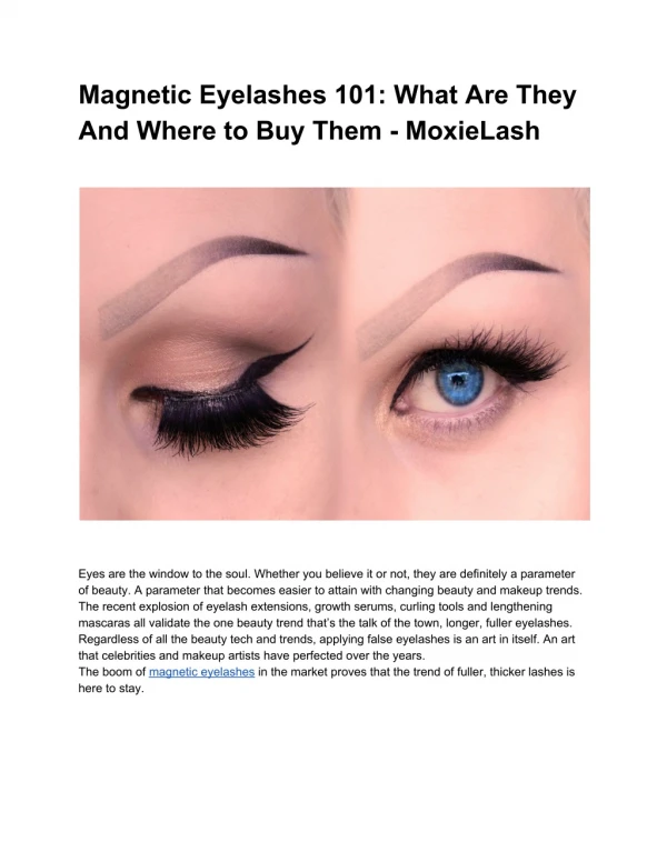 Magnetic Eyelashes 101: What Are They And Where to Buy Them - MoxieLash