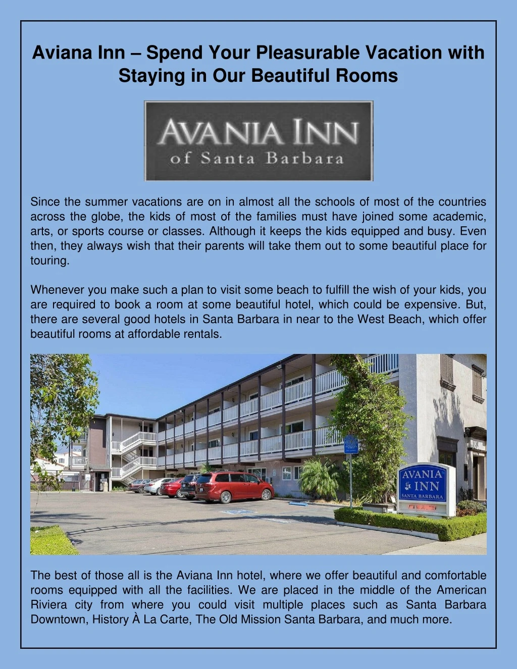 aviana inn spend your pleasurable vacation with