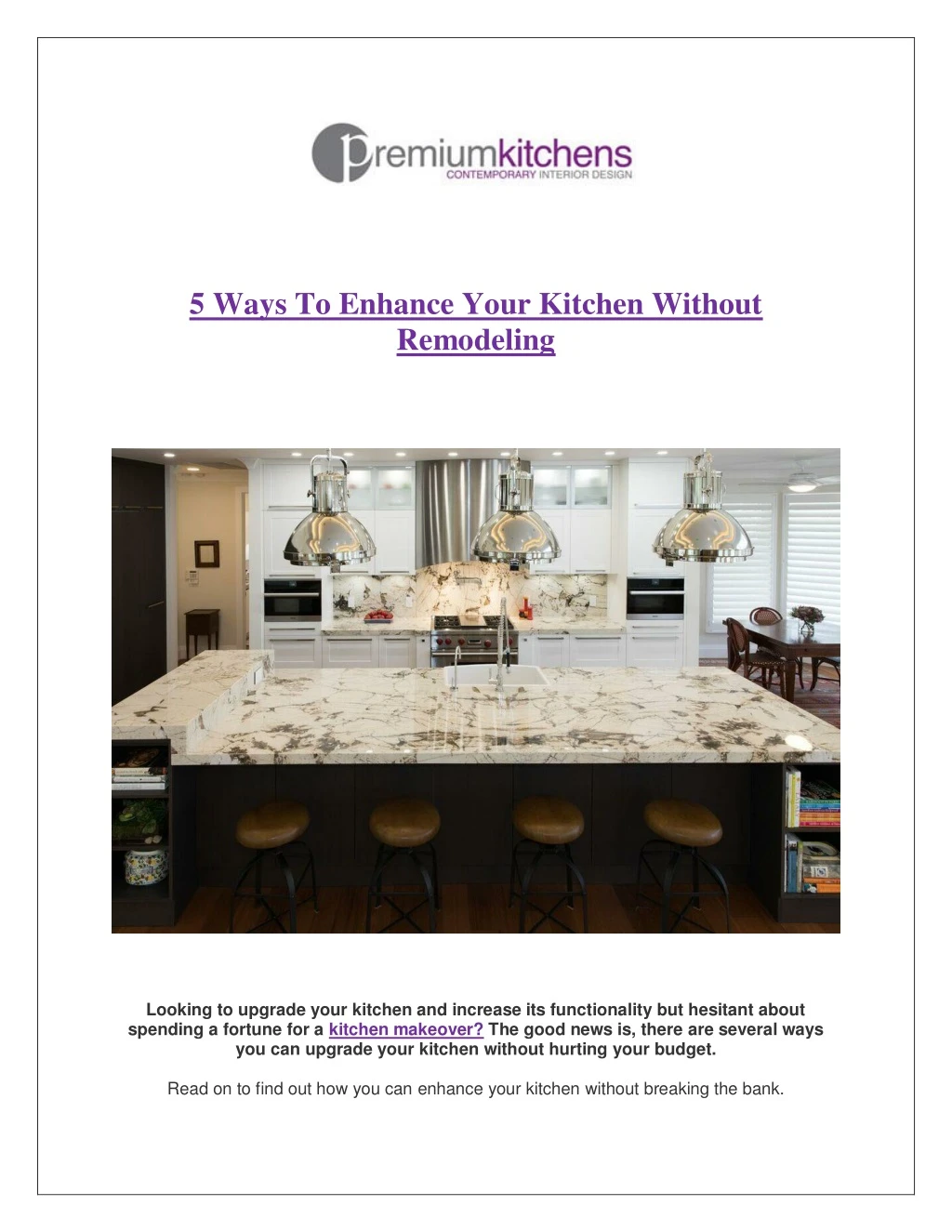 5 ways to enhance your kitchen without remodeling