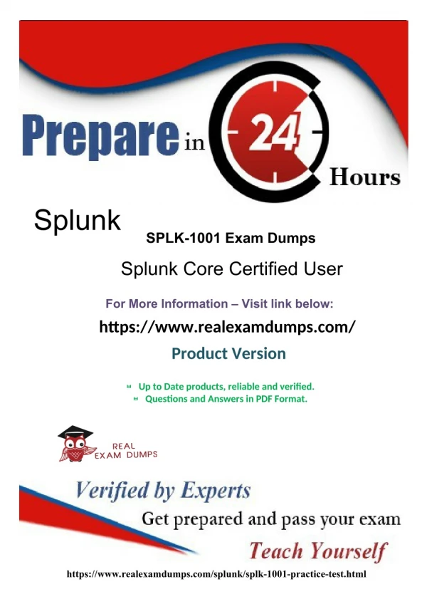 Splunk SPLK-1001 Question Answers - Valid Splunk SPLK-1001 Dumps PDF RealExamDumps.com
