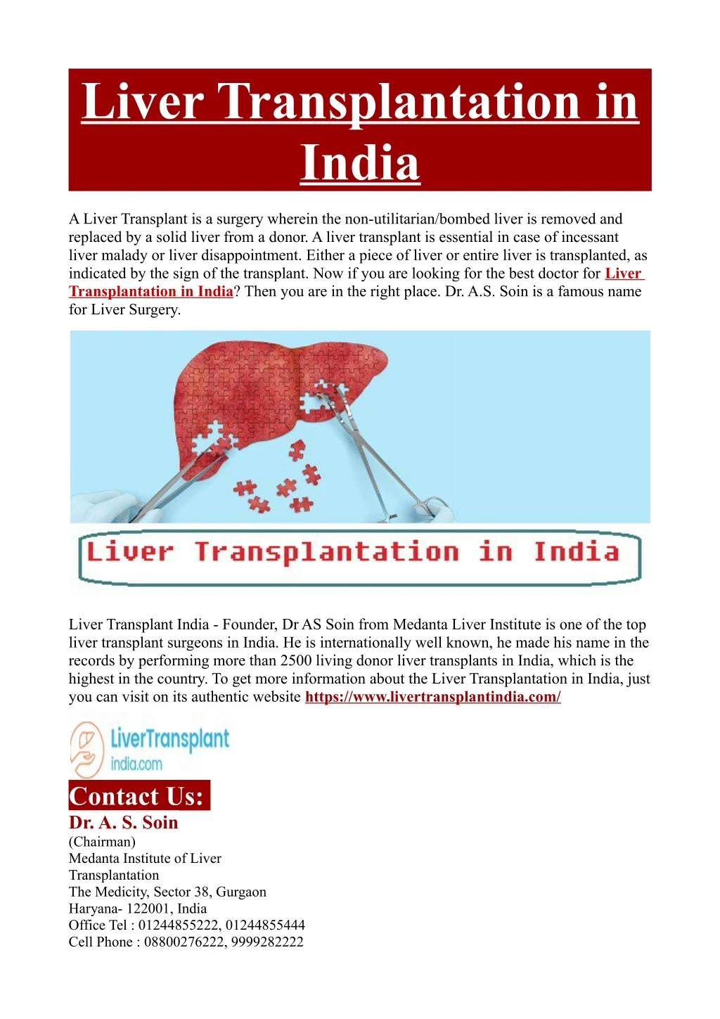 liver transplantation in india
