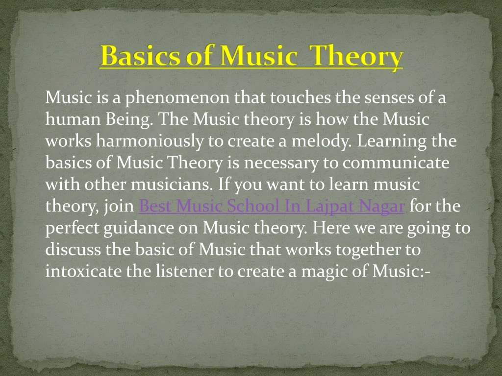 basics of music theory