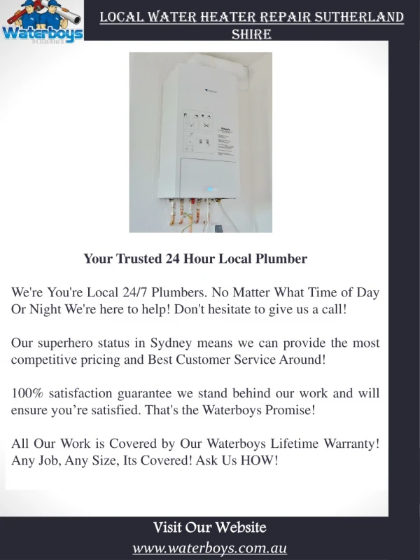 local water heater repair Sutherland Shire