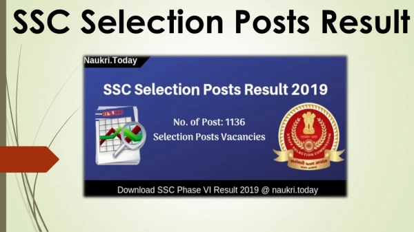 SSC Selection Posts Result 2019 & Cut Off Marks For Phase VI Exam