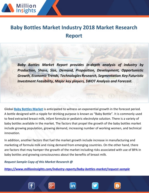 Baby Bottles Market Industry 2018 Market Research Report