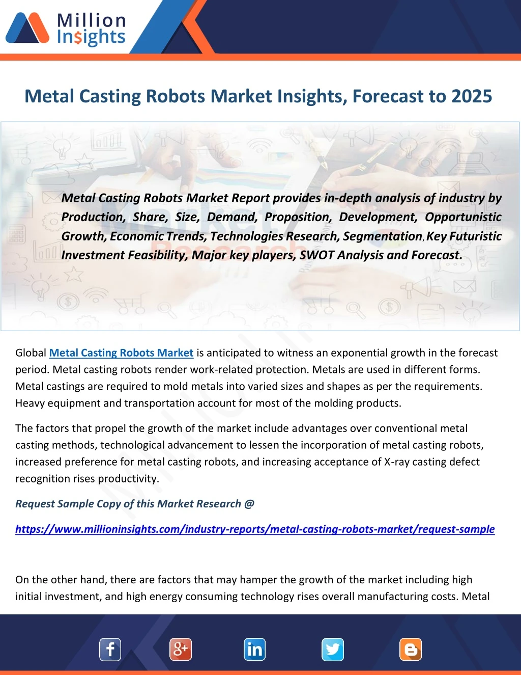 metal casting robots market insights forecast