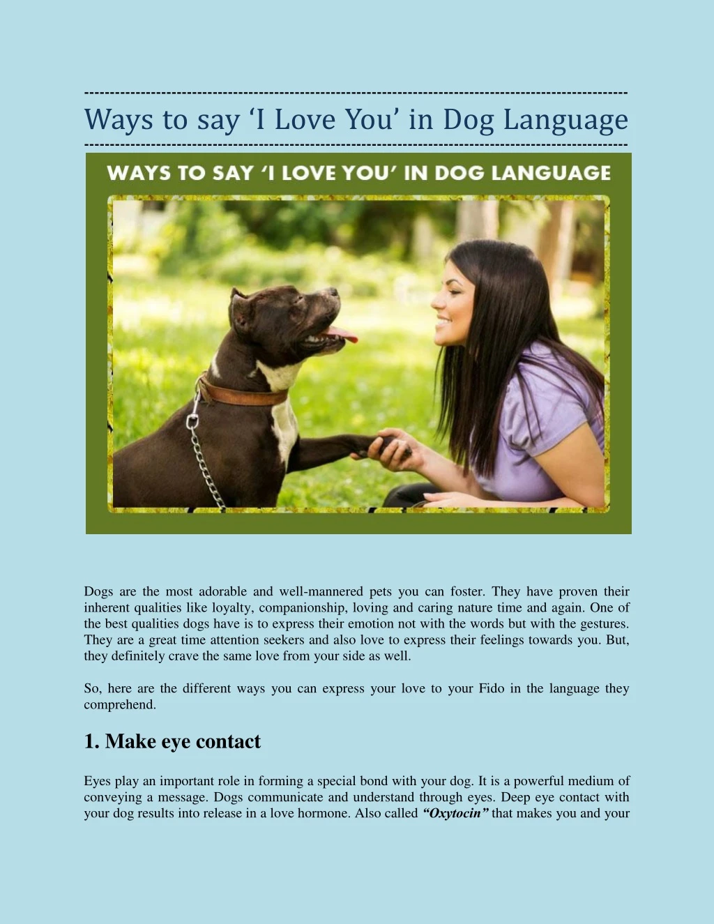ways to say i love you in dog language