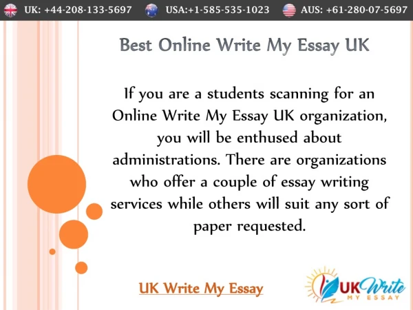 Best Online Write My Essay UK