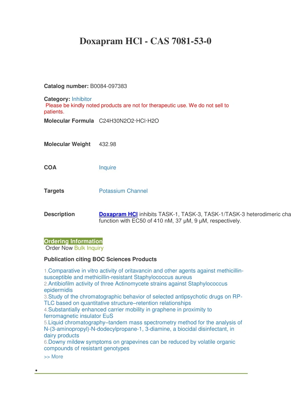 doxapram hcl cas 7081 53 0