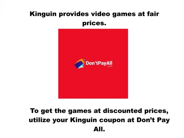 Get Games On Discount Via Kinguin Coupon