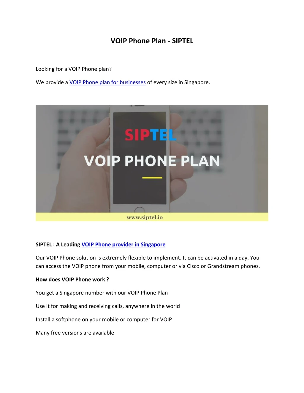 voip phone plan siptel