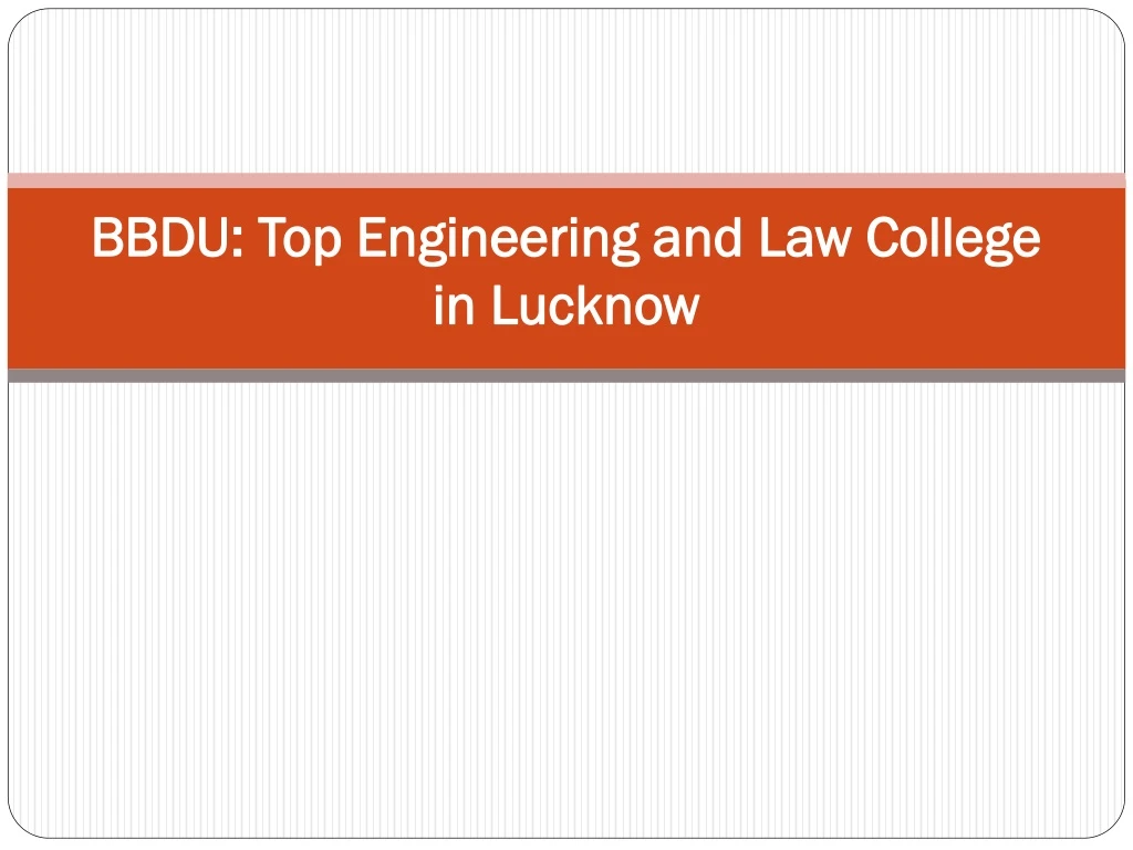 bbdu top engineering and law college in lucknow