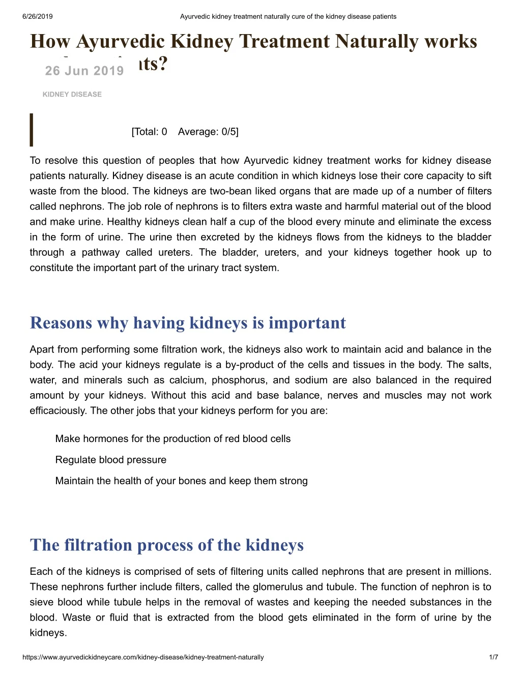 6 26 2019 how ayurvedic kidney treatment
