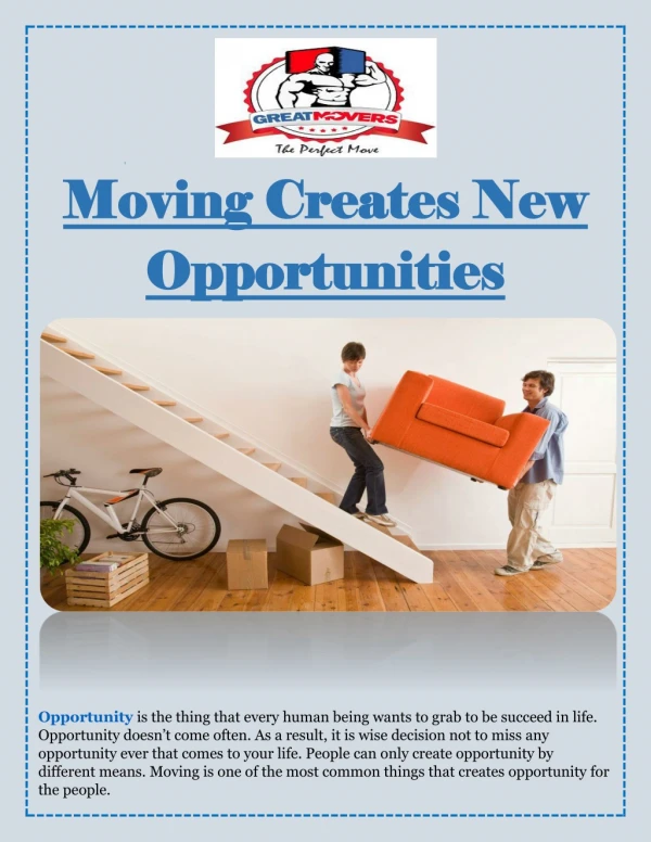 Moving Creates New Opportunities