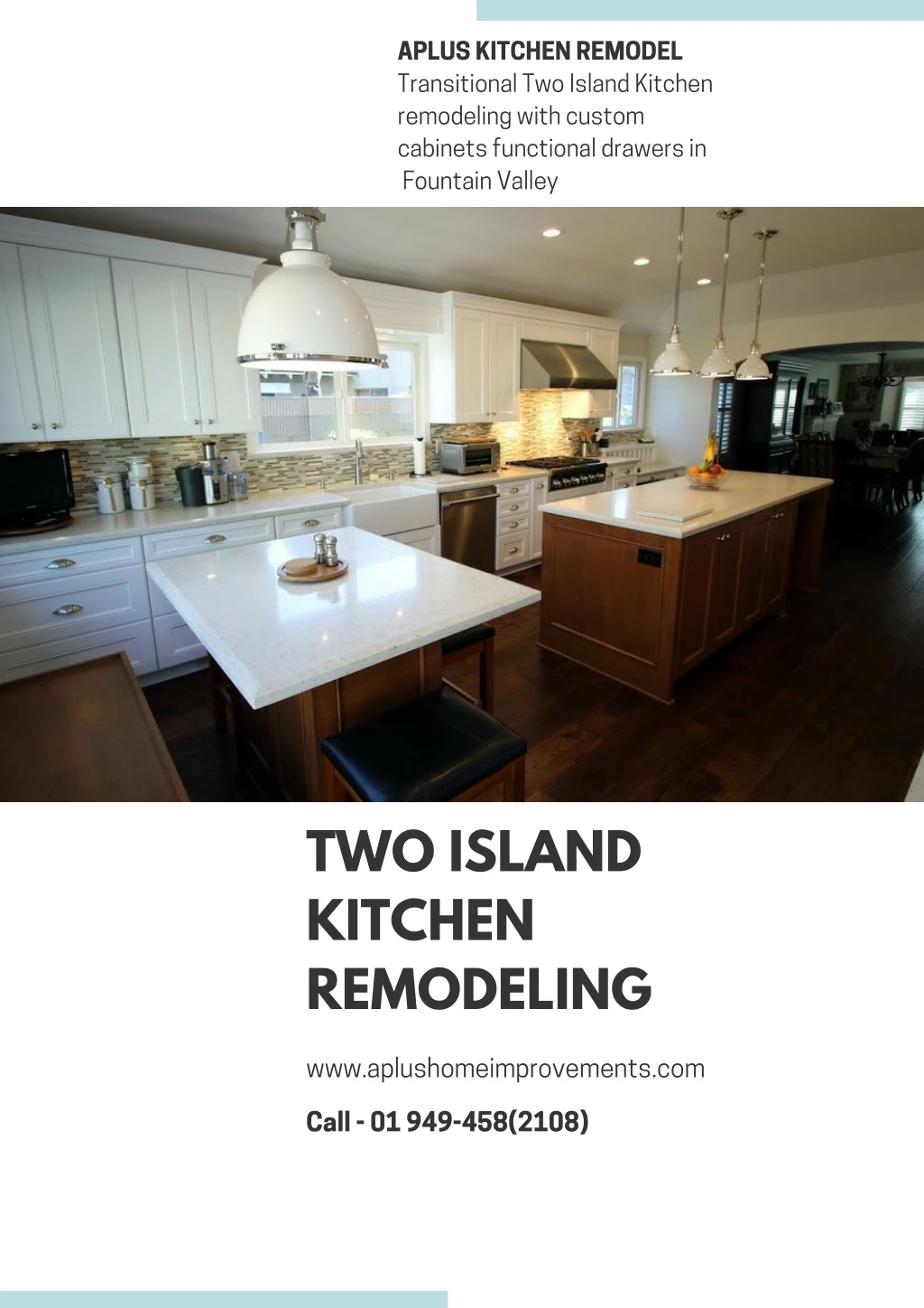 aplus kitchen remodel transitional two island