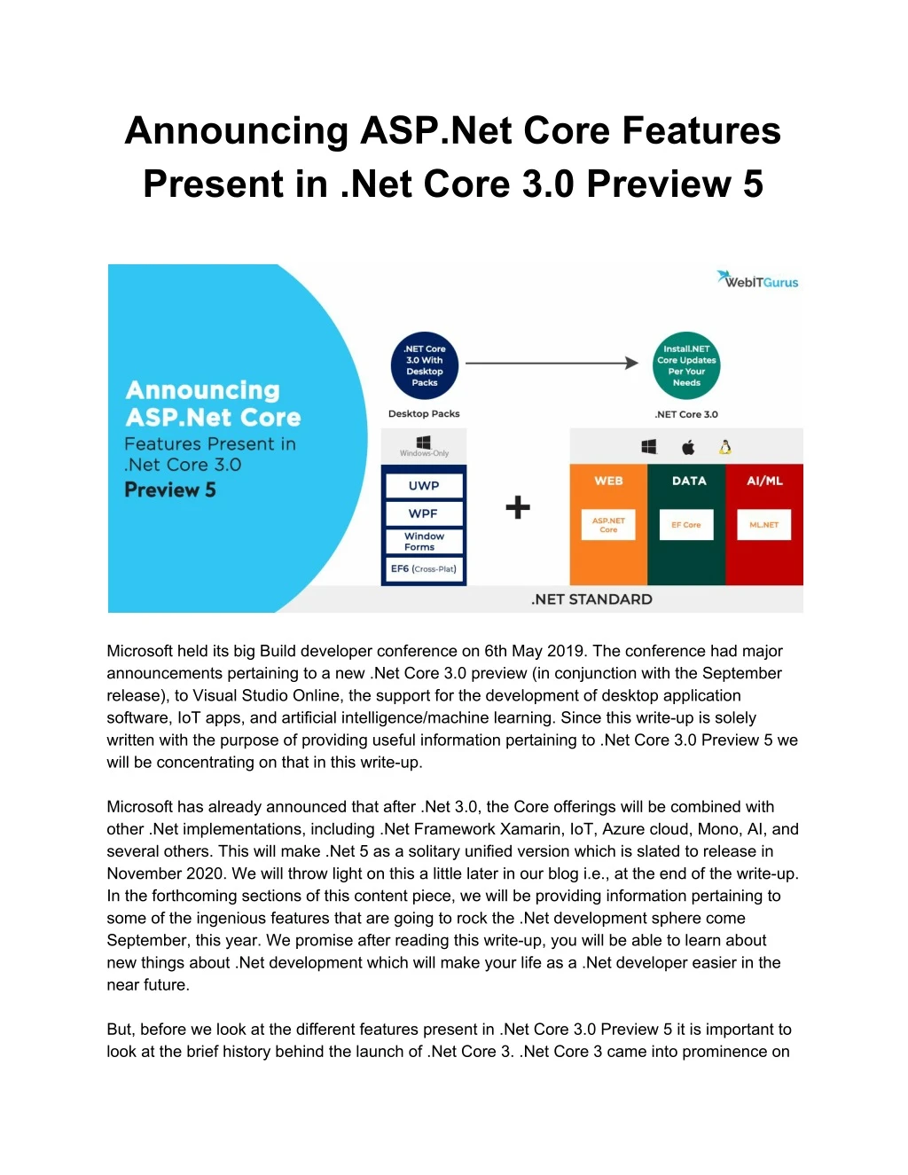 announcing asp net core features present