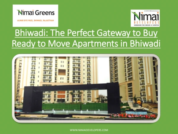 Bhiwadi: The Perfect Gateway to Buy Ready to Move Apartments in Bhiwadi