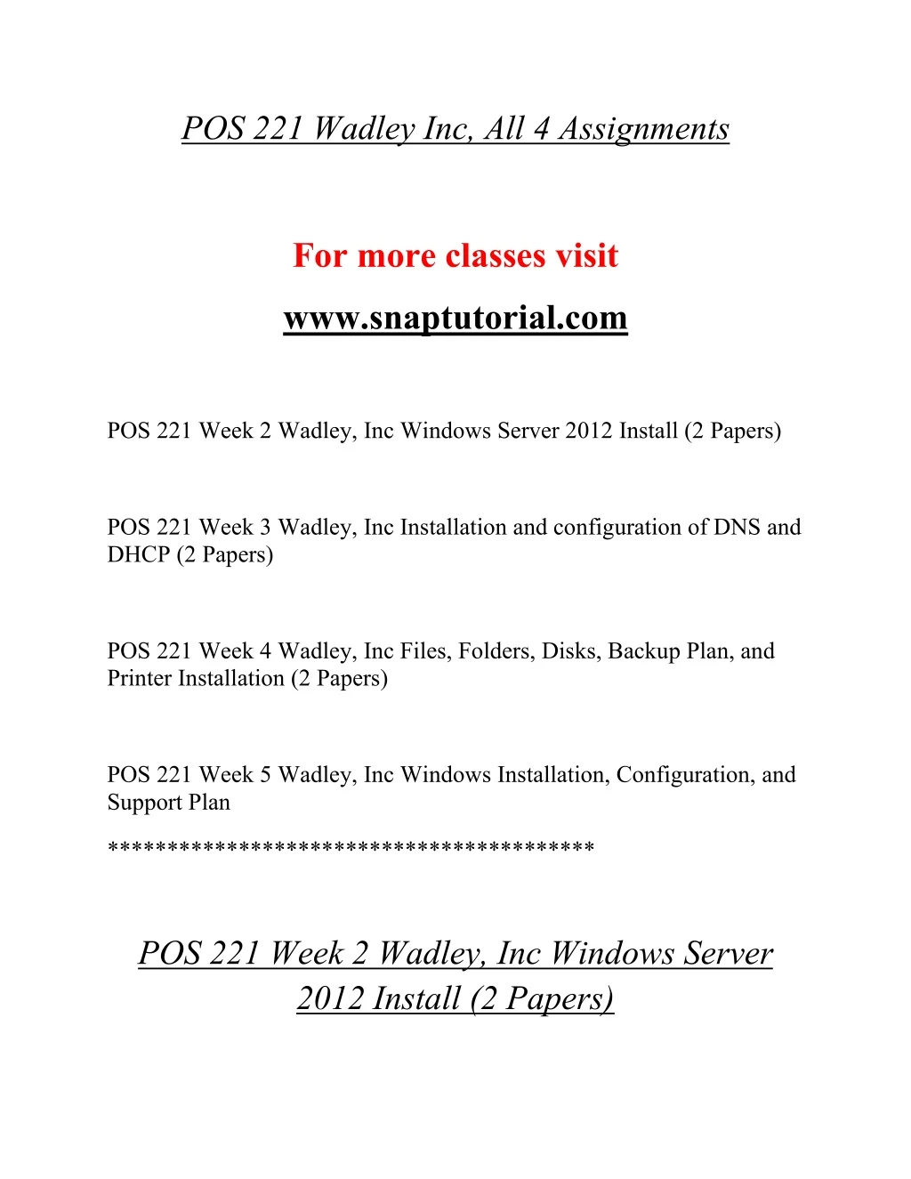 pos 221 wadley inc all 4 assignments