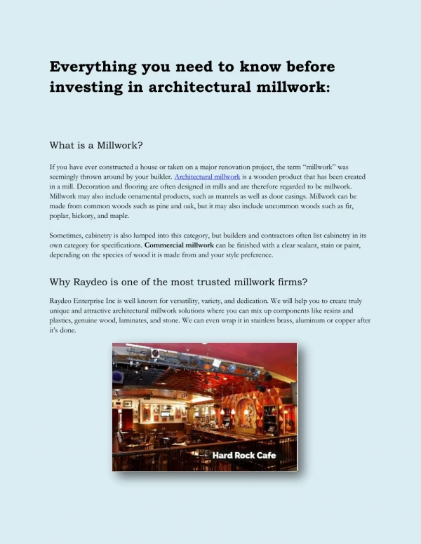 Everything you need to know before investing in architectural millwork: