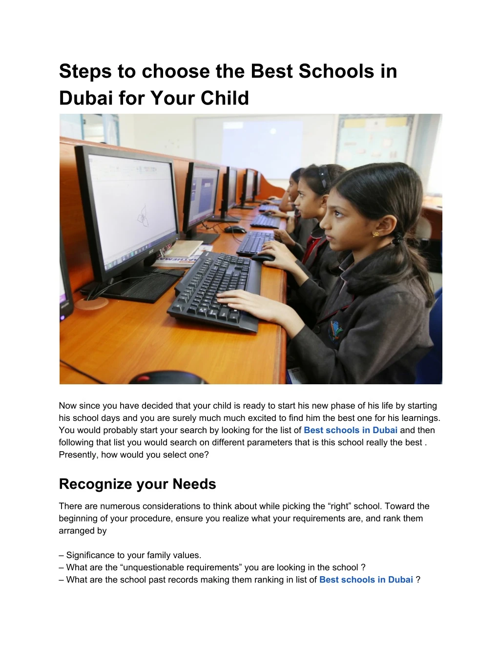 steps to choose the best schools in dubai