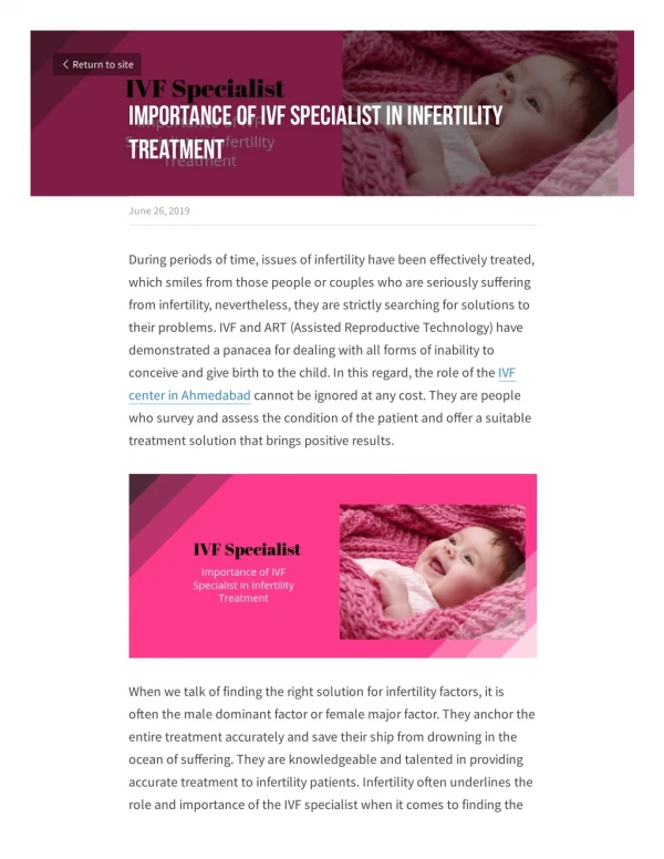 Importance of IVF Specialist in Infertility Treatment