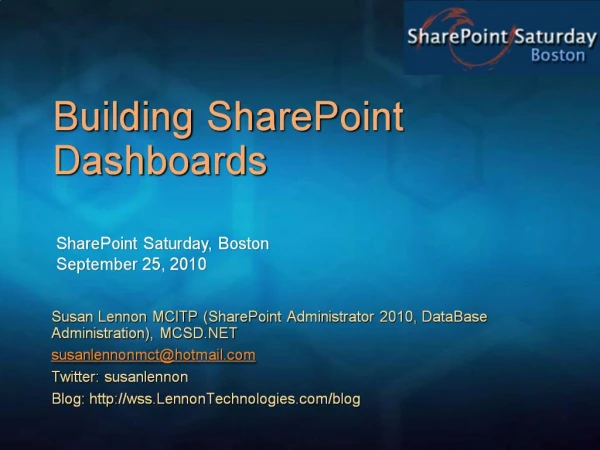 Building SharePoint Dashboards