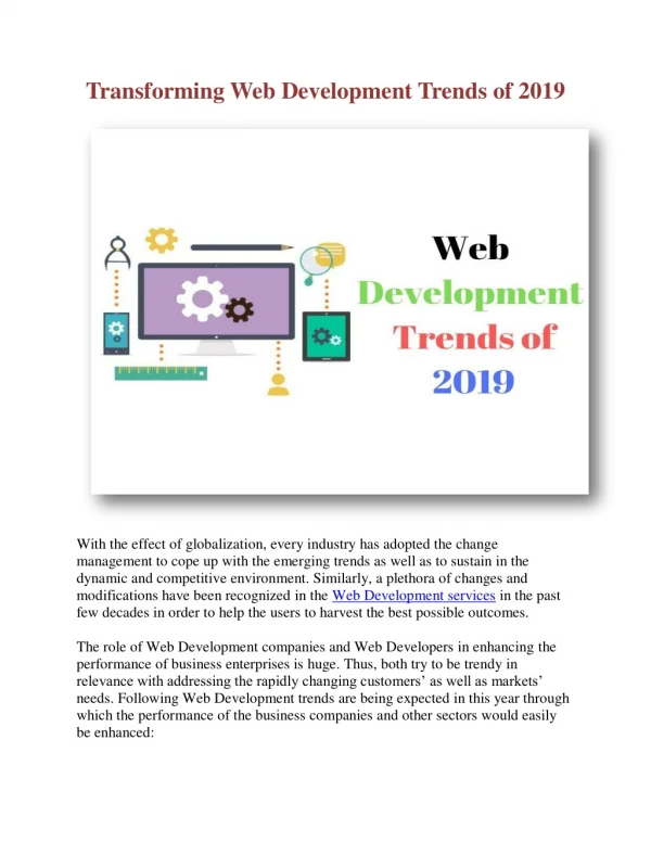 Web Development Trends of 2019