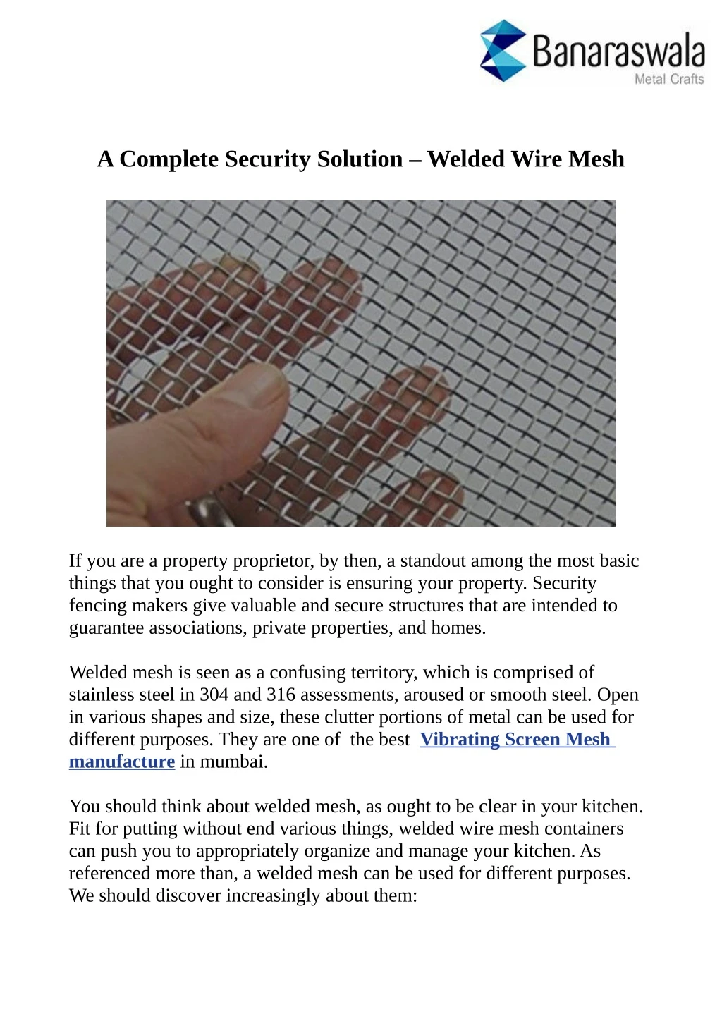 a complete security solution welded wire mesh
