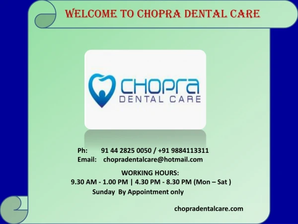 laser dental treatment in chennai