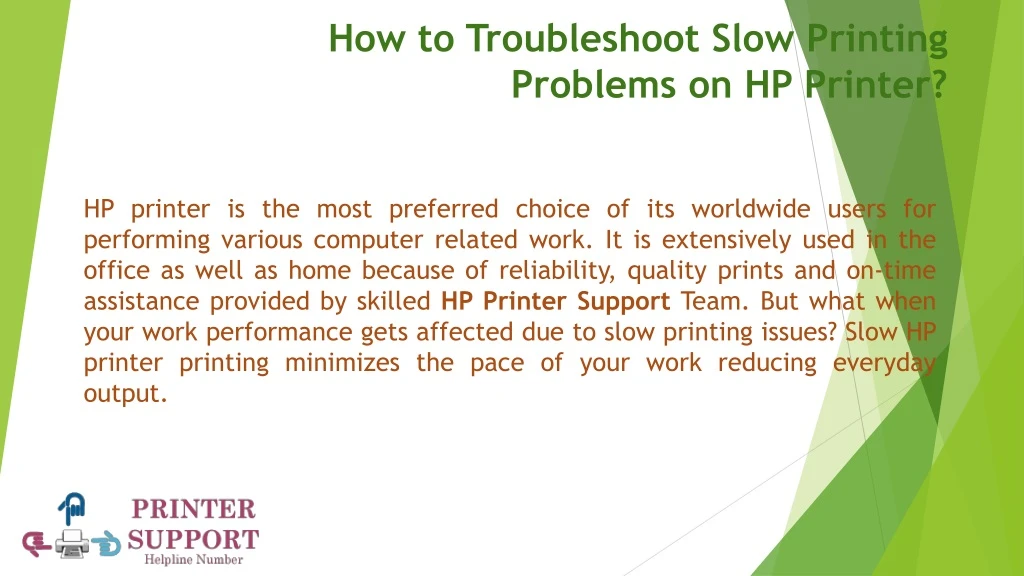 how to troubleshoot slow printing problems on hp printer