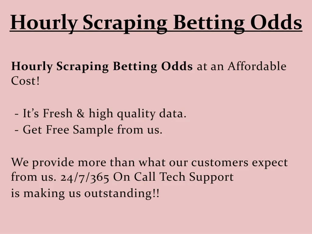 hourly scraping betting odds