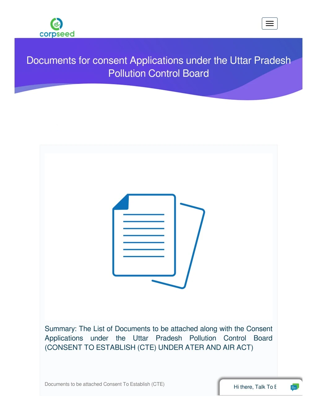 documents for consent applications under