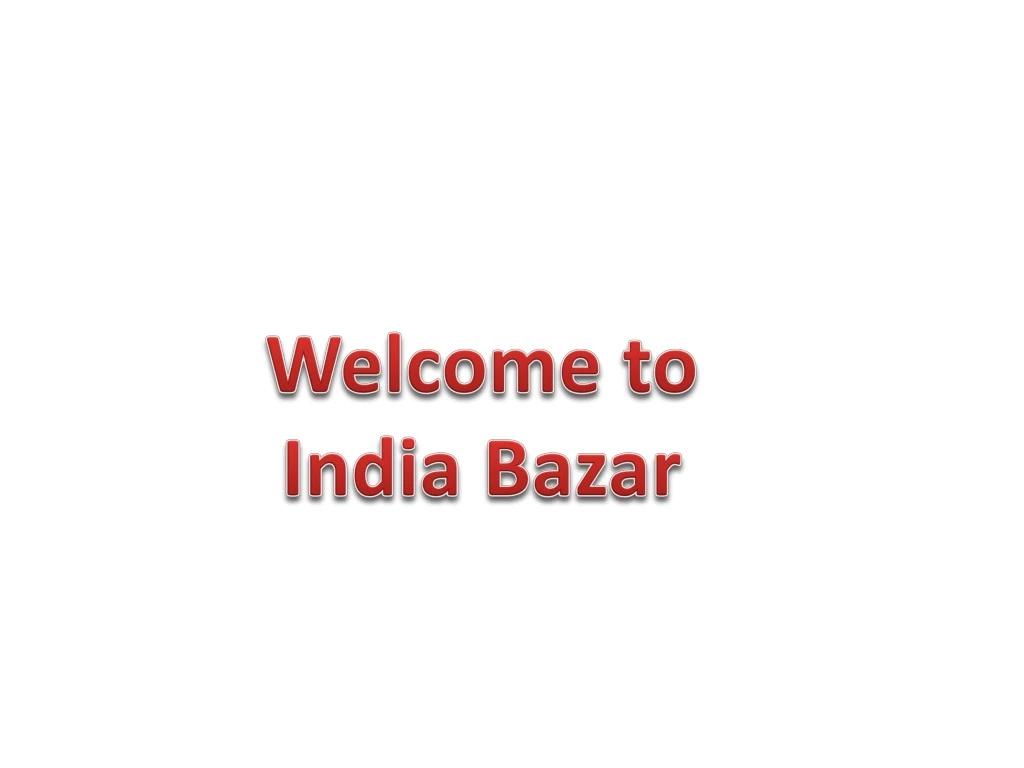 welcome to india bazar