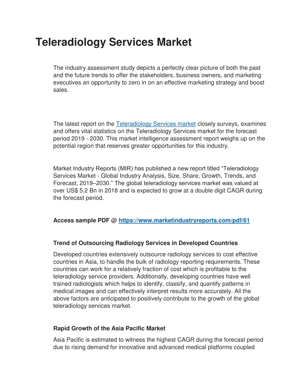 teleradiology services market