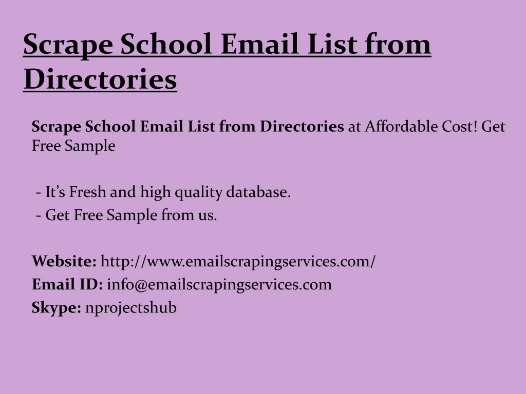 scrape school email list from directories