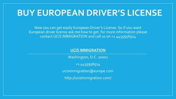 Buy European Driver’s License
