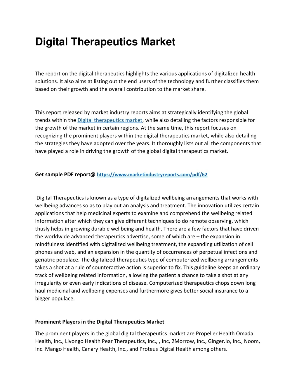 digital therapeutics market