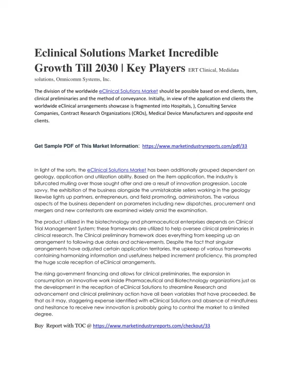eClinical Solutions Market Product Type Test Type by Forecast 2019-2030