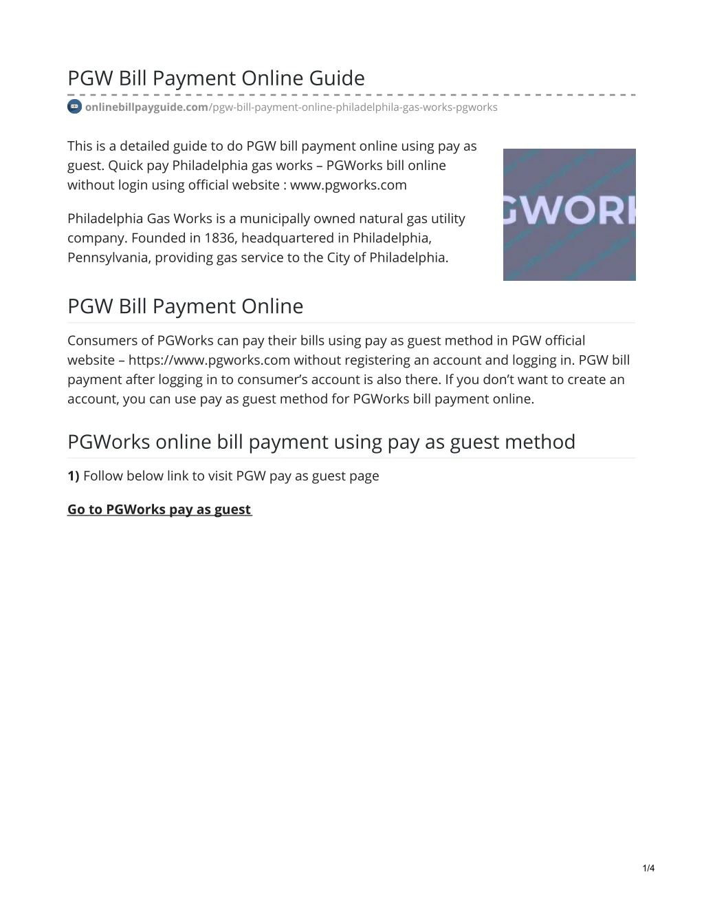 pgw bill payment online guide
