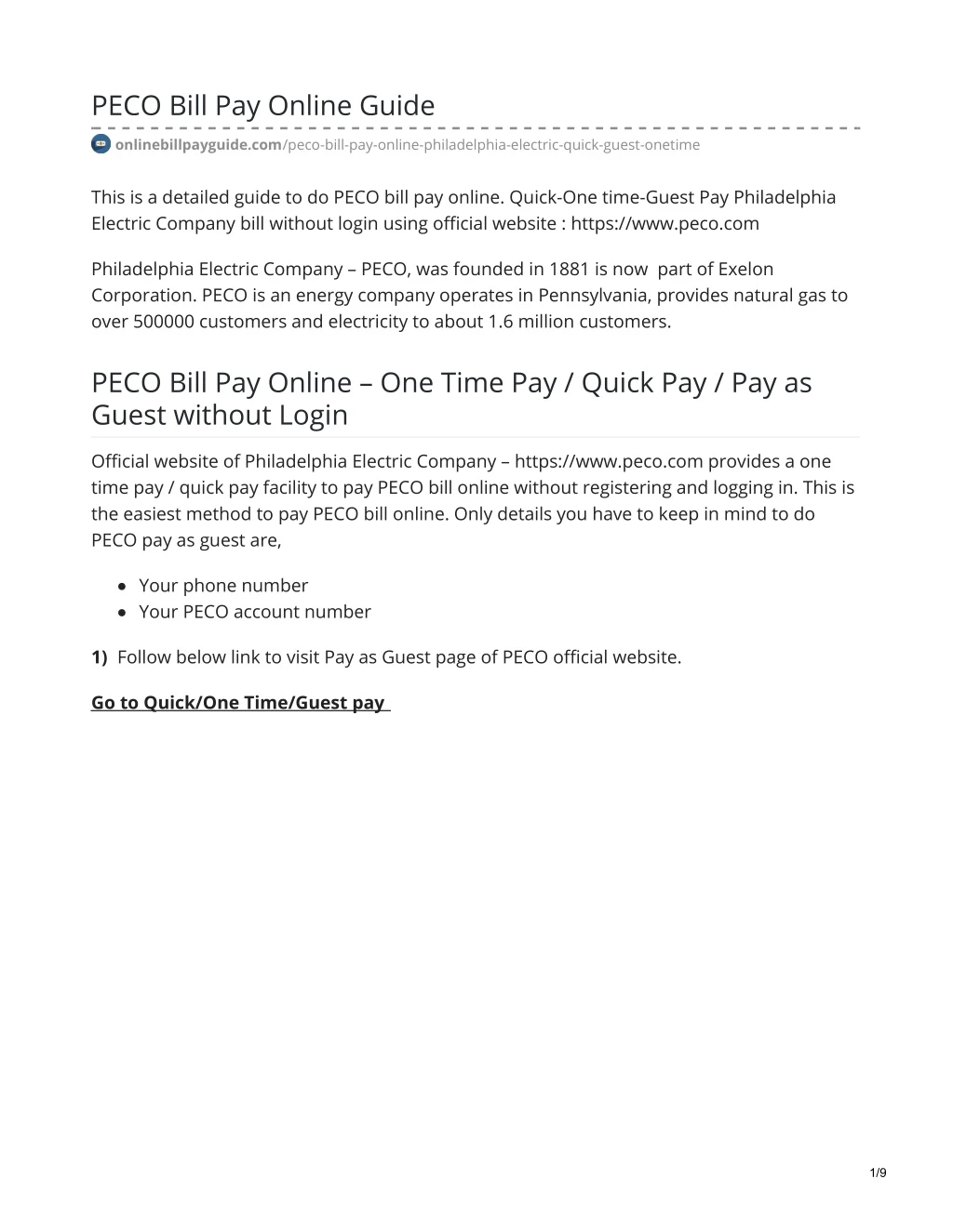 peco bill pay online guide