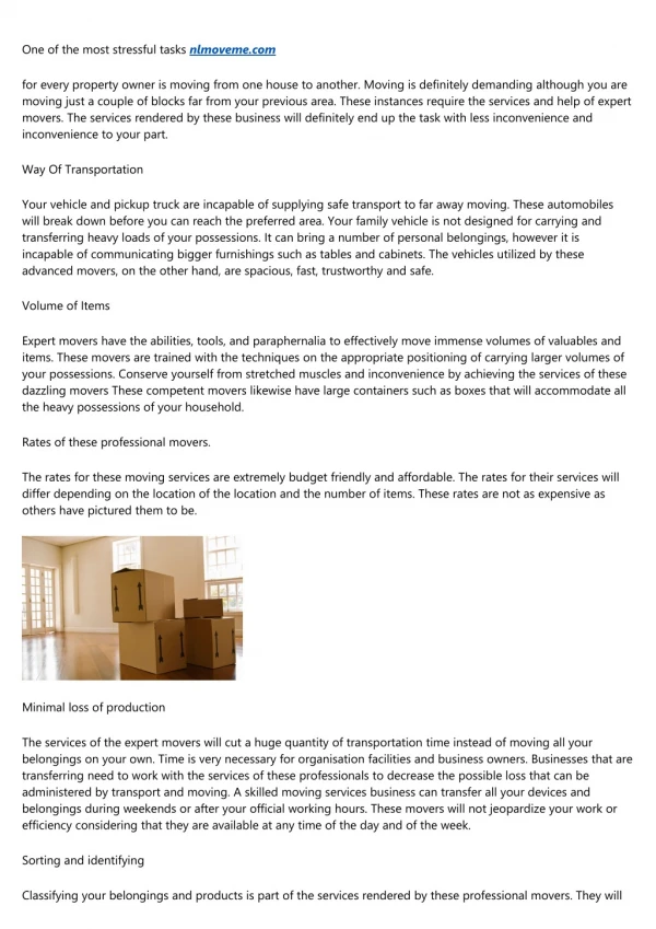 Factors To Hire Professional Movers