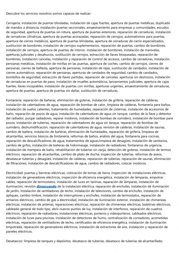 Prestamos trabajos de electricistas, cerrajeros, desatascos y fontaneros