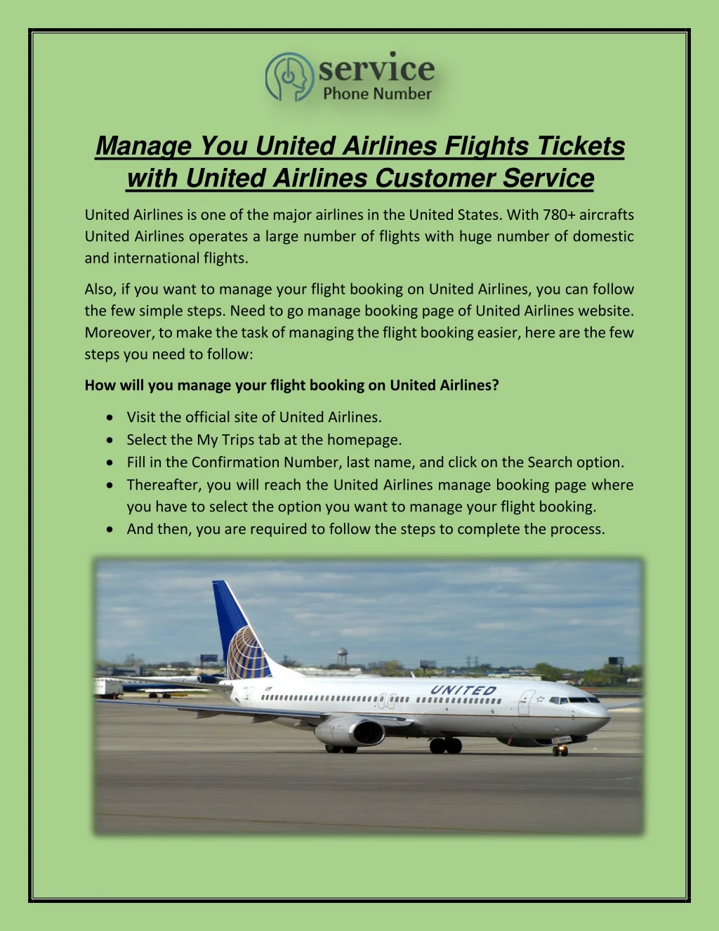 manage you united airlines flights tickets with